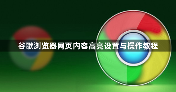 谷歌浏览器网页内容高亮设置与操作教程1