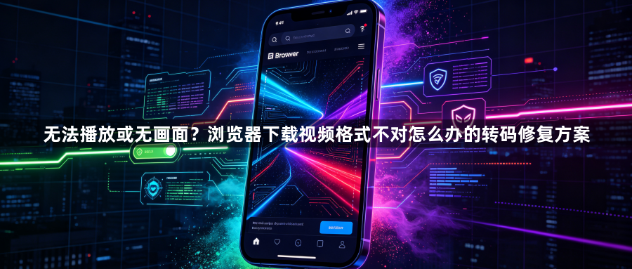 无法播放或无画面？浏览器下载视频格式不对怎么办的转码修复方案1