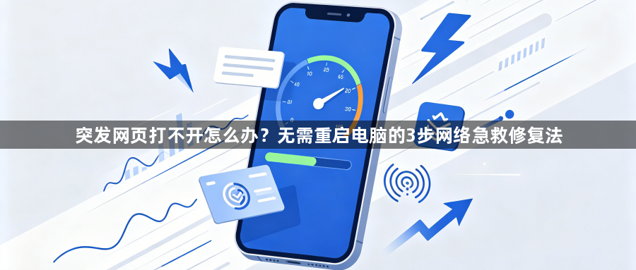 突发网页打不开怎么办?无需重启电脑的3步网络急救修复法1