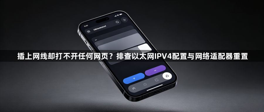 插上网线却打不开任何网页？排查以太网IPV4配置与网络适配器重置1